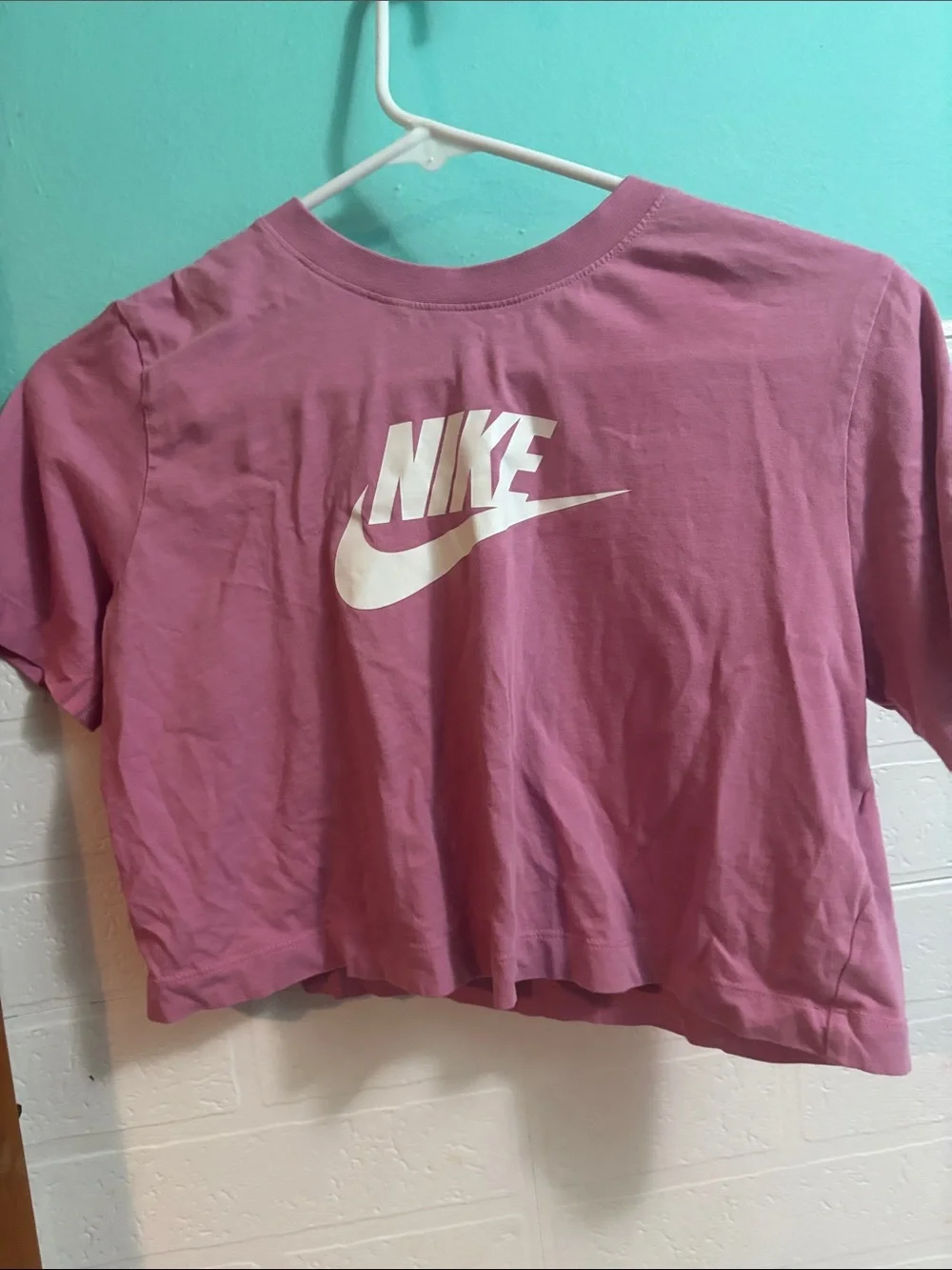 Nike Mauve Crop Tee with White Swoosh